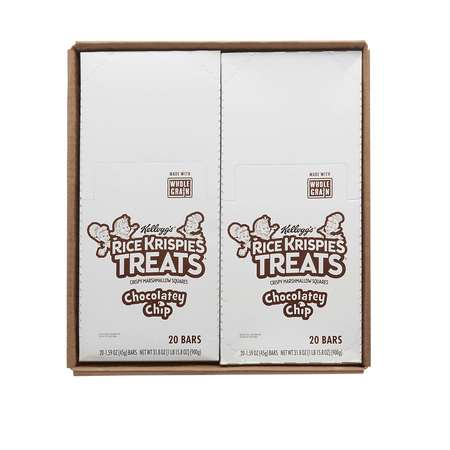 Kelloggs Whole Grain Chocolate Chip Rice Krispie Treats Squares 1.59 oz., PK80 3800014567